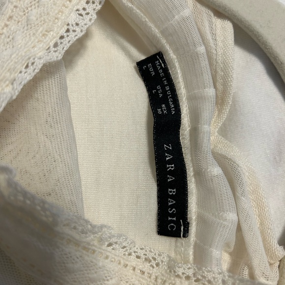 Zara basic top new with tags white lined top - Picture 3 of 5